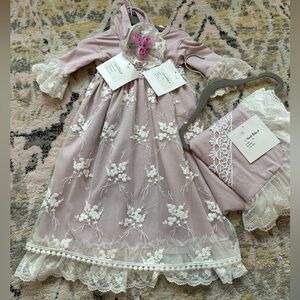 Haute Baby Lilac Mist Take Me Home Gown, Receiving Blanket and Headband